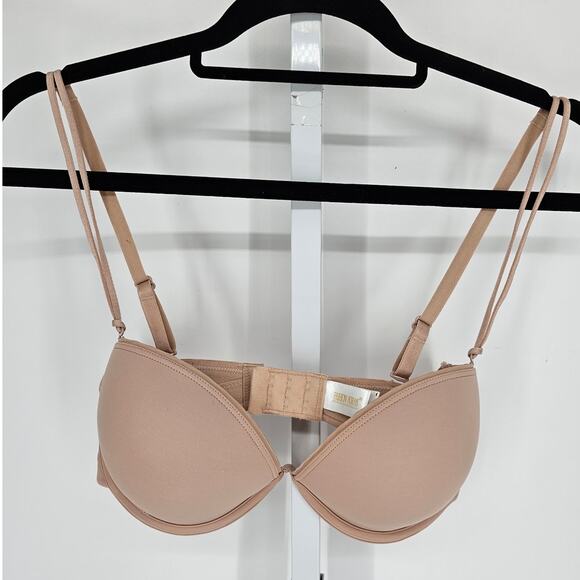 Vintage 1990s Fashion Forms Womens Sz 36C padded Push Up Bra Solid Beige - Picture 1 of 6